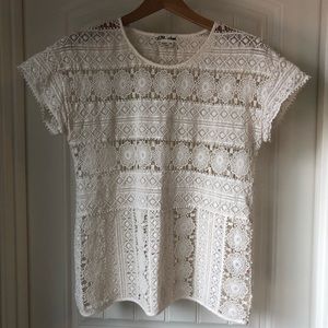 Anthropologie lace tee shirt